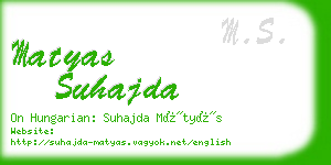 matyas suhajda business card